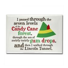 Candy Cane Forest Quote Rectangle Magnet