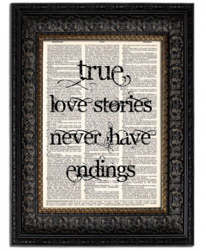 Wedding Gift WEDDING Sign Art Print Love Quote TRUE LOVE Stories Never ...