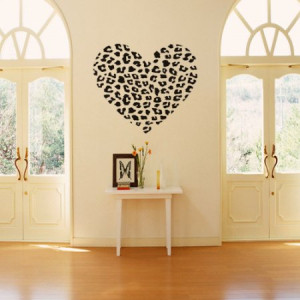 Stripe Heart Animal Graphic Print Wall Art Decal Sticker Quotes ...