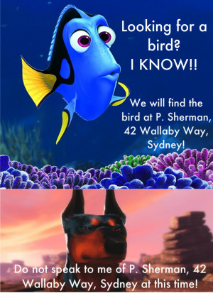 Pictures from Finding Nemo (2006) and Up (2009)