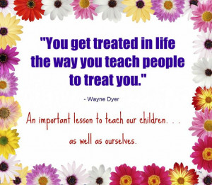 You teach people how to treat you~