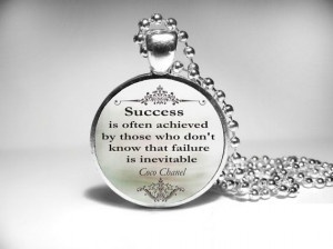 Coco Chanel Quote Necklace Success is often by QuotePendant, $14.45