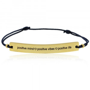 ... Quote Bracelet Dark Blue - Positive Mind Positive Vibes Positive Life