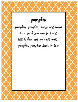 Pumpkin Poem Hand Print Craftivity