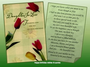 Birthday Quotes For Daughter In Law