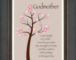 Godmother Gift - Gift from Godchild - Custom Print Wall Art -Gift for ...
