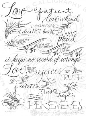 Corinthians 13 - Calligraphy Flourish Friday
