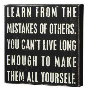 Learn from Mistakes Box Sign