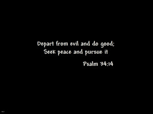 Depart from evil and do good;