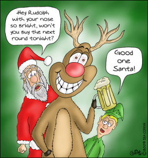 Funny Christmas Cartoons: Bar Hopping