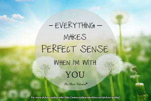 romantic love quotes for him everything makes perfect sense