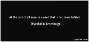 At the core of all anger is a need that is not being fulfilled ...