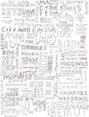 angus and julia stone, arcade fire, arctic monkeys, beirut, birdy ...