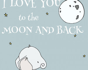 Nursery Art -- I Love You To The Moon And Back -- Nursery Quote ...