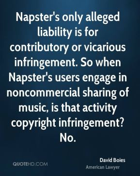 only alleged liability is for contributory or vicarious infringement ...