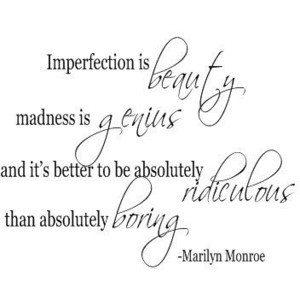 .com: Marilyn Monroe Imperfection -22x22 Vinyl Wall sayings quotes ...