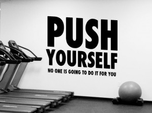 Workout Motivation Quote Wall Decal Vinyl Stickers Push Yourself Wall ...
