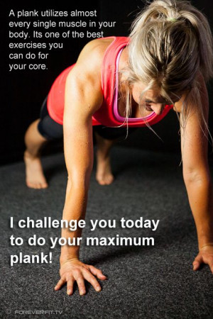 Fitness Quote - Plank. Motivation, inspiration. - Foreverfit.tv ...