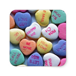 Sweetheart Candy Sayings Valentine's Day Square Sticker