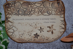 Handmade Inspirational Oscar Wilde Quote Ceramic Plaque