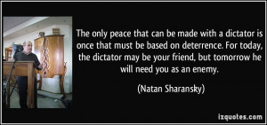 can be made with a dictator is once that must be based on deterrence ...