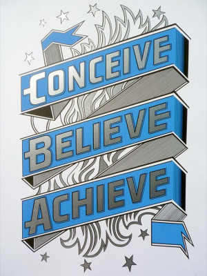 Napoleon Hill's quote superbly printed.