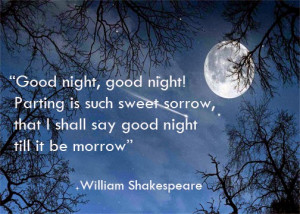 good night good night parting is such sweet sorrow that i shall say ...