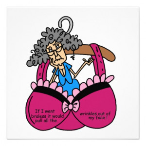 Bras and Wrinkles Humor Invitation from Zazzle.com
