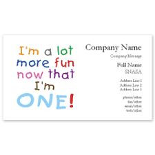 More Fun 1st Birthday First Business Cards for