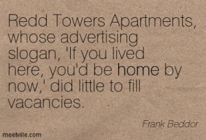 Redd Tower Apartments Whose Advertising Slogan If You Lived Here You ...