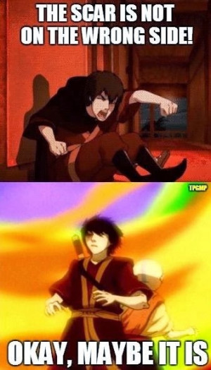 Avatar The Last Airbender Mistake - Zuko's scar on the wrong side