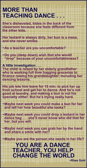 Thank You Quotes For Dance Teachers She's disheveled, hides in the ...
