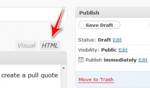 How to insert your pull quotes into WordPress' HTML editor