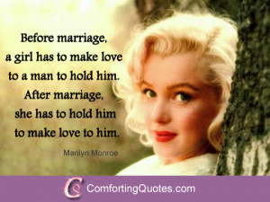quotes by marilyn monroe marilyn monroe on marriage before marriage a ...