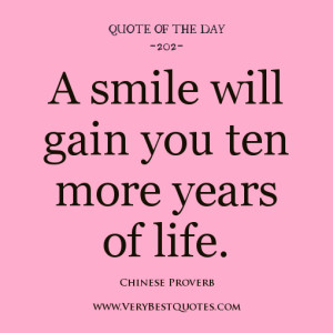 smile will gain you ten more years of life.