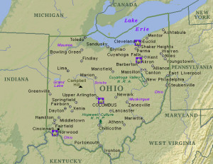 Ohio Map with Cities