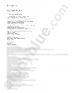 Beowulf Notes