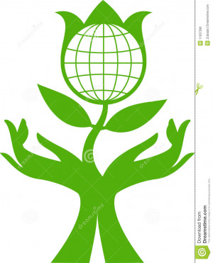 Nature saving concept vector logo.