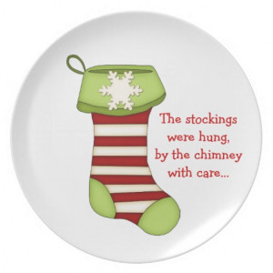 Christmas Stocking with Quote Party Plate