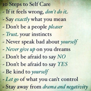 10 steps to self care