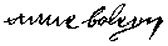 Signature of Anne Boleyn