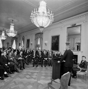 ... John F. Kennedy , in the White House. Photo from the Kennedy Library