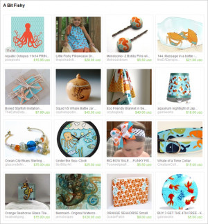 ... our Massage in a bottle in their etsy treasury, A Bit Fishy