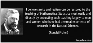 believe sanity and realism can be restored to the teaching of ...
