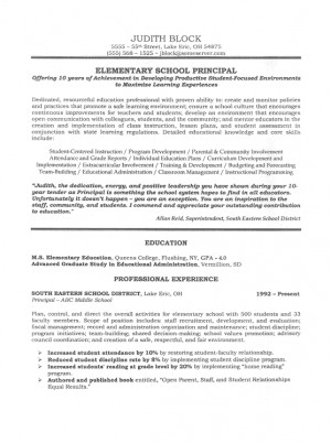 Administrator / Principal's Resume Sample - Page 1