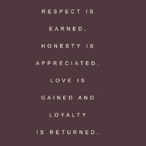 Respect, Honesty, Love, and Loyalty.