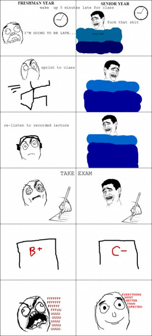 Freshman year vs senior year