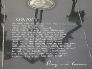 Raymond Carver grave site inscribed with his poem, 