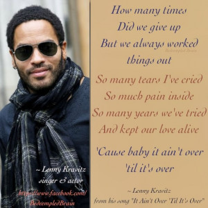 Lenny Kravitz - It Ain't Over Til It's over