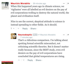 ... comment on the Neuroskeptic’s call for “Scientific Vigilantism